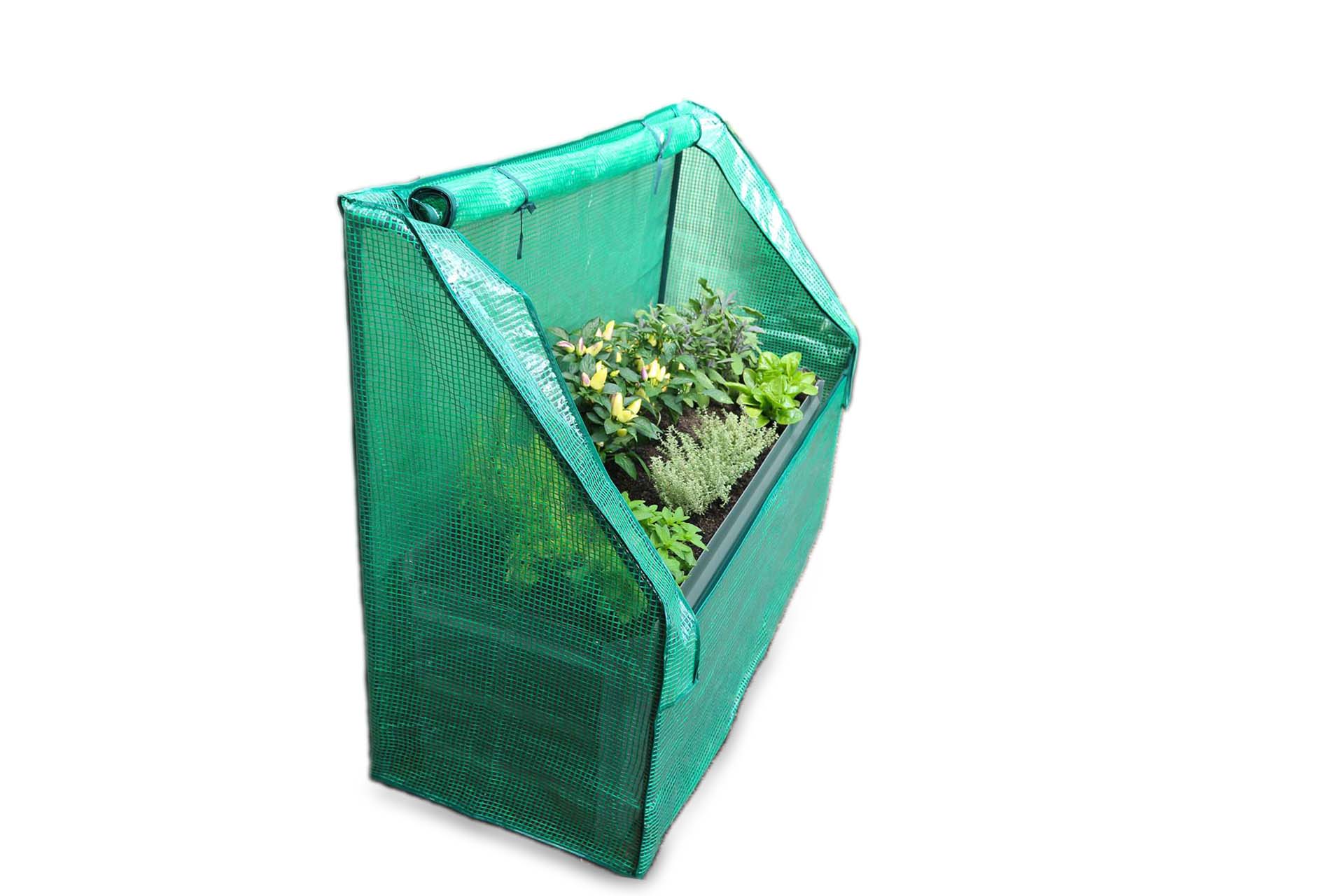 Greenlife Slimline Garden Bed Eucalypt Green + Drop Over PE Greenhouse 1250 x 500 x 990 - Image 3