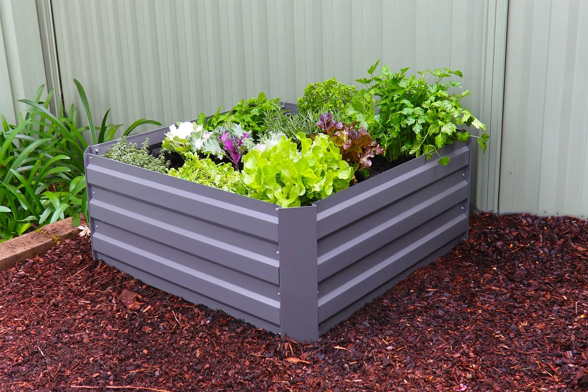 Greenlife Square Garden Slate Grey + Drop Over PE Greenhouse 900 x 900 x 1020 - Image 5