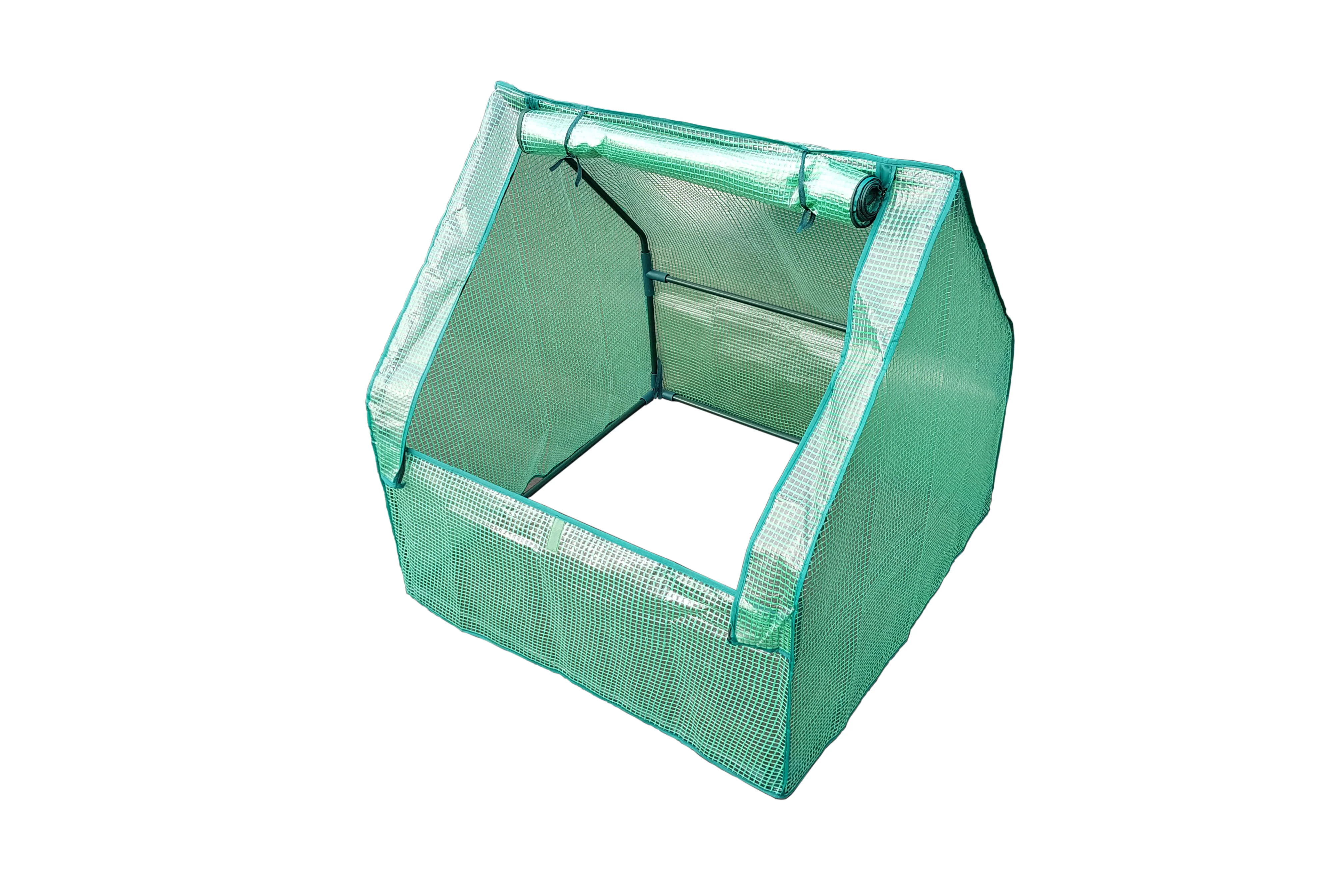 Greenlife Square Garden Bed 450H Charcoal + Drop Over PE Greenhouse 900 x 900 x 1020 - Image 3