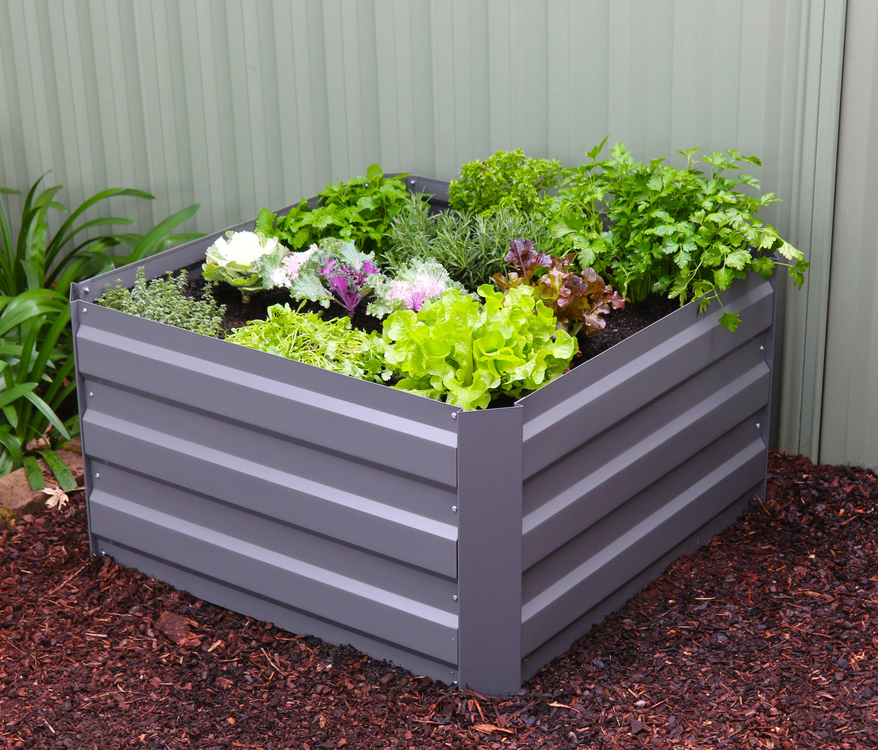 Greenlife Square Garden Bed 450H Slate Grey + Drop Over PE Greenhouse 900 x 900 x 1020 - Image 4