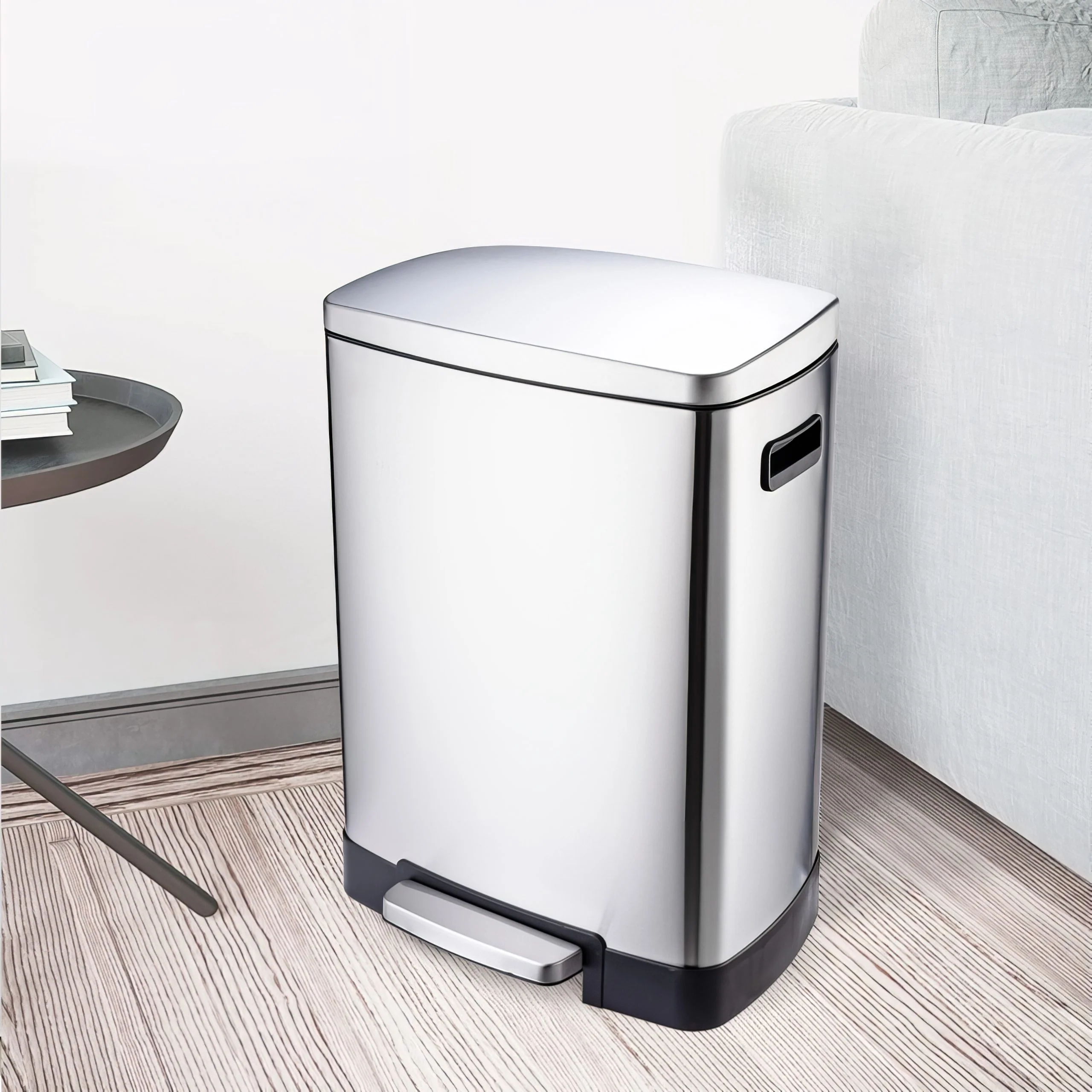 Stainless Steel 2 Compartment Pedal Bin - 15 & 25L - Image 7