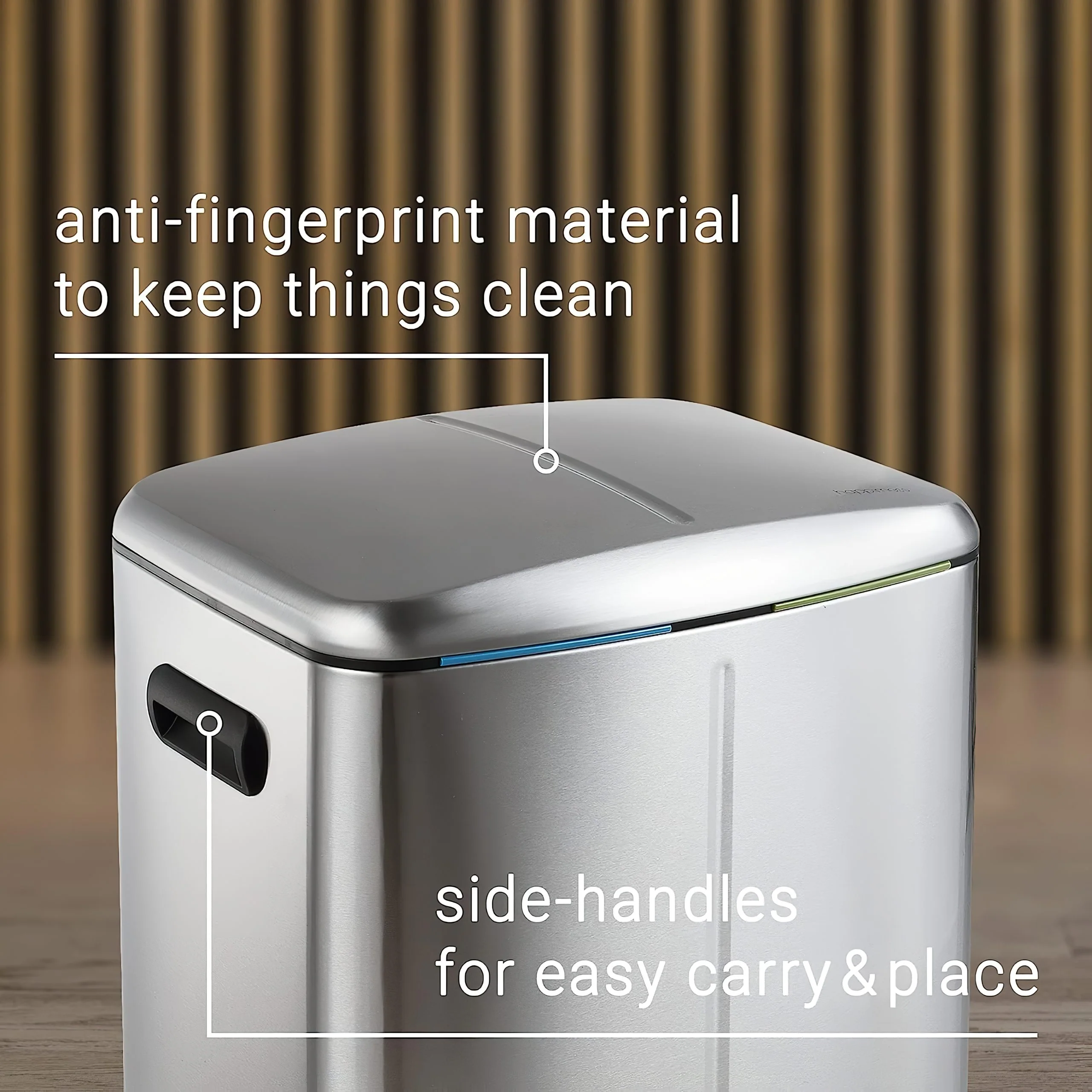 Stainless Steel 2 Compartment Pedal Bin - 2 x 20L - Image 6