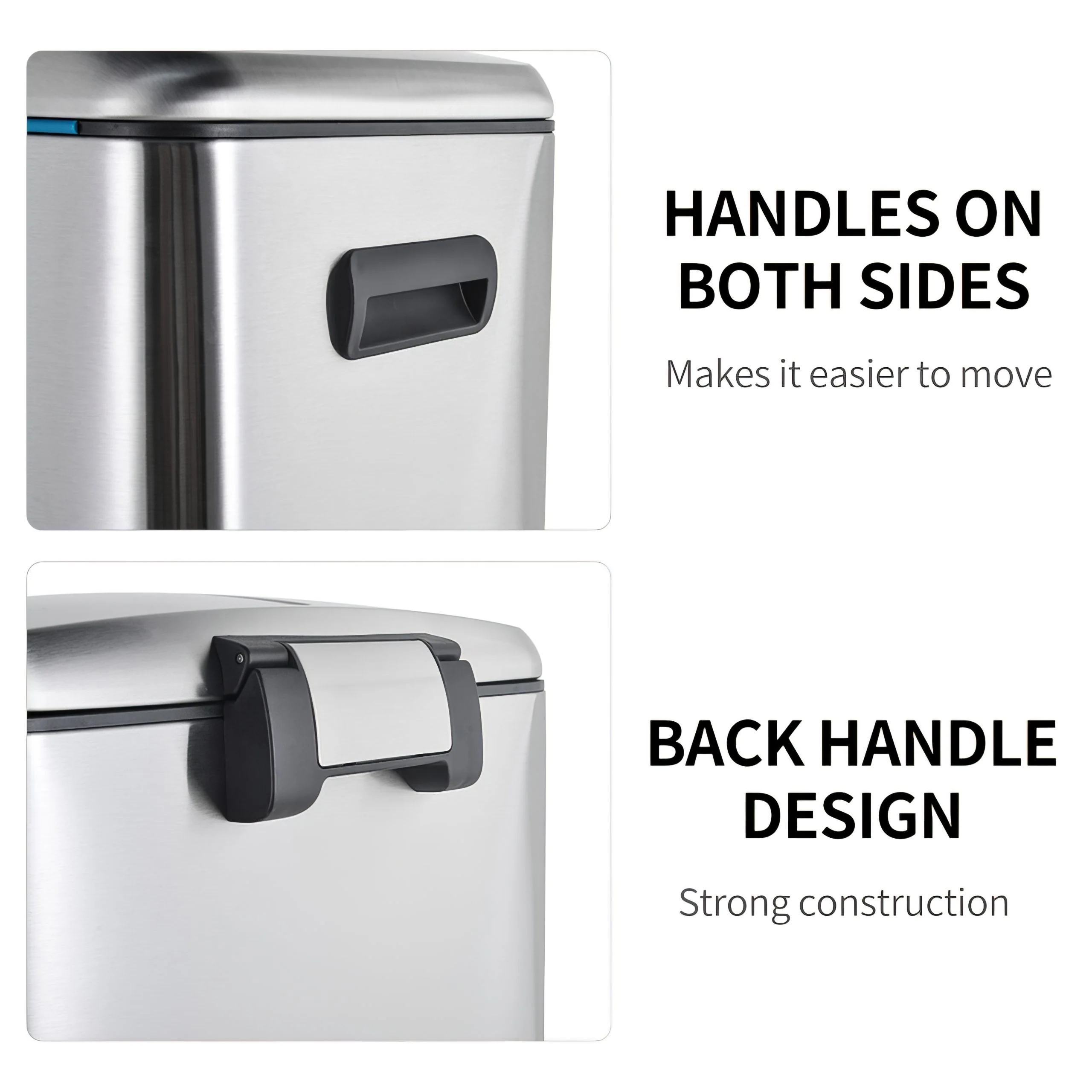Stainless Steel 2 Compartment Pedal Bin - 2 x 20L - Image 7