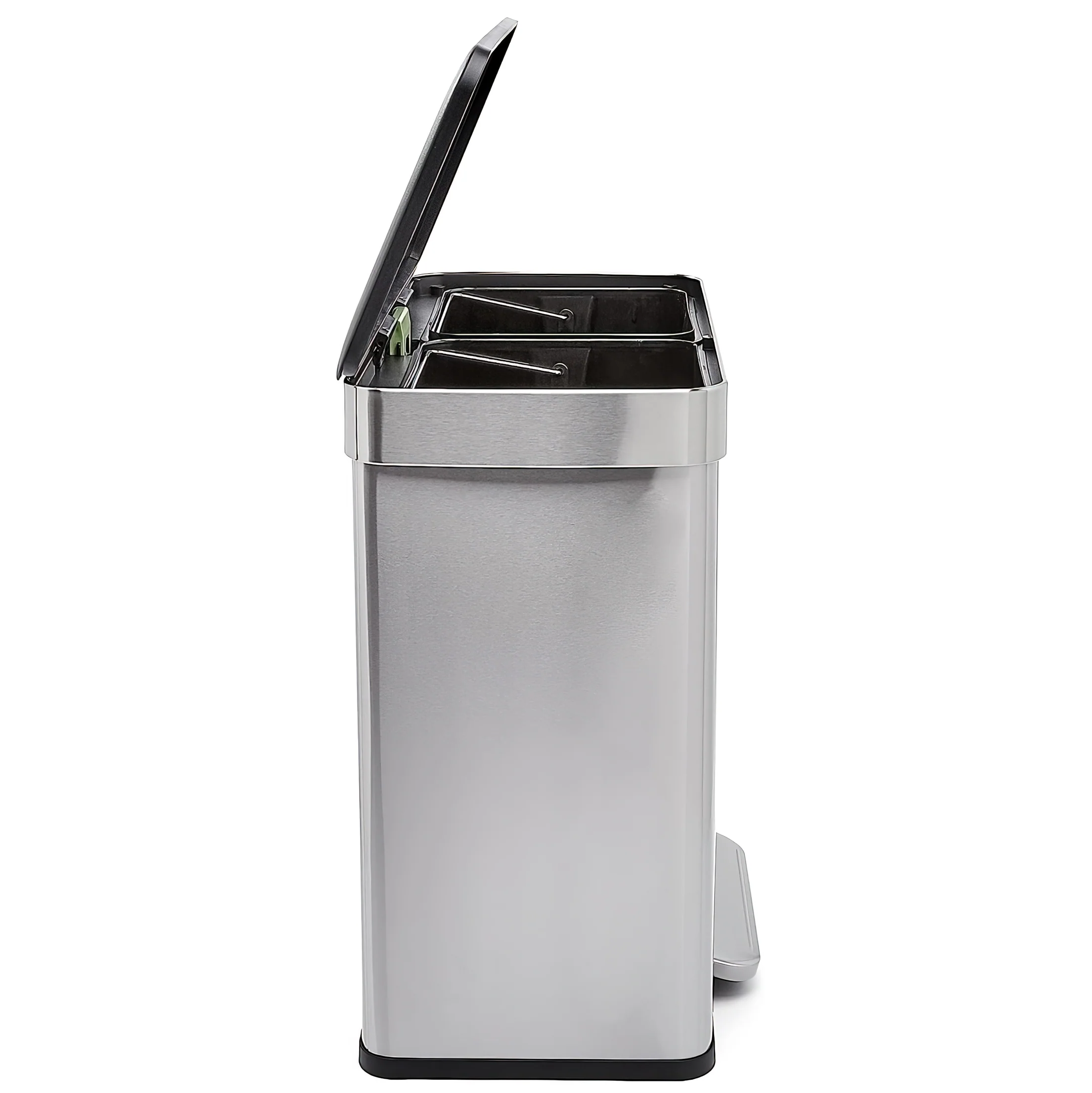 Stainless Steel 2 Compartment Pedal Bin - 2 x 30L - Image 2