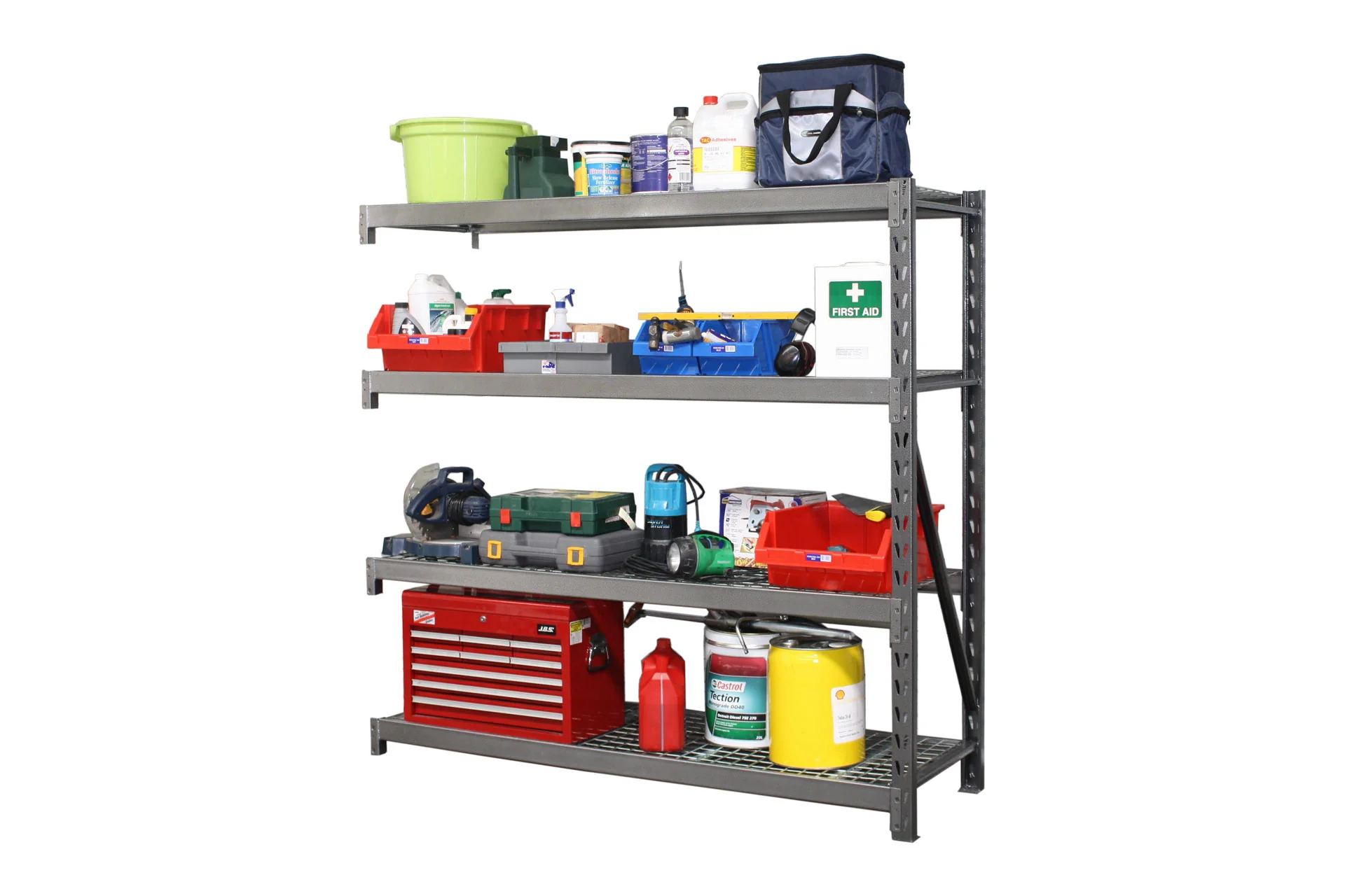 Summit Industrial Rack Shelving 4 Shelf Add-On Bay Kit - Links onto Starter Bay - Image 3