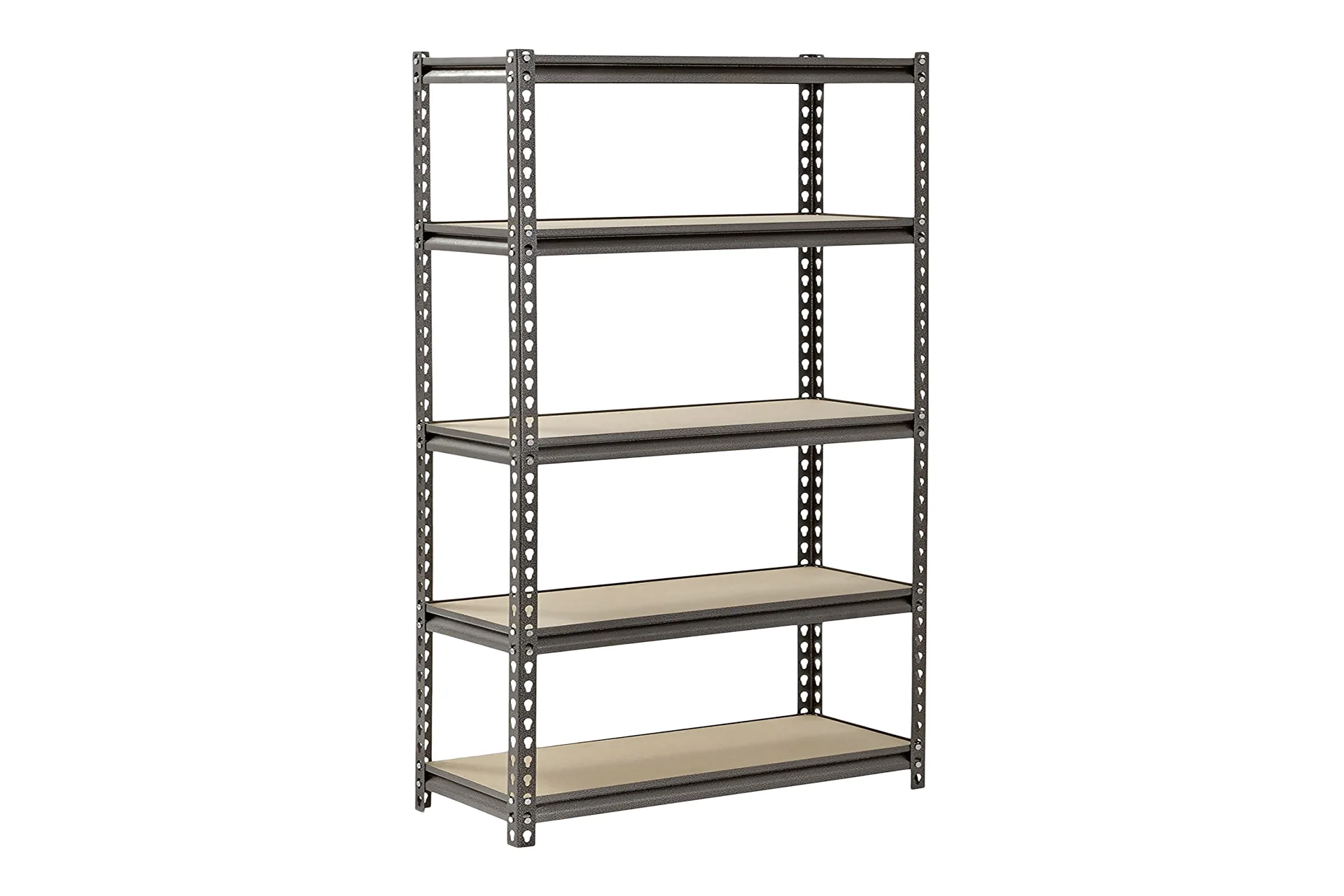 Summit Boltless Rivet Garage Shelving Storage Units with MDF Shelves - Hammertone Grey - Image 3