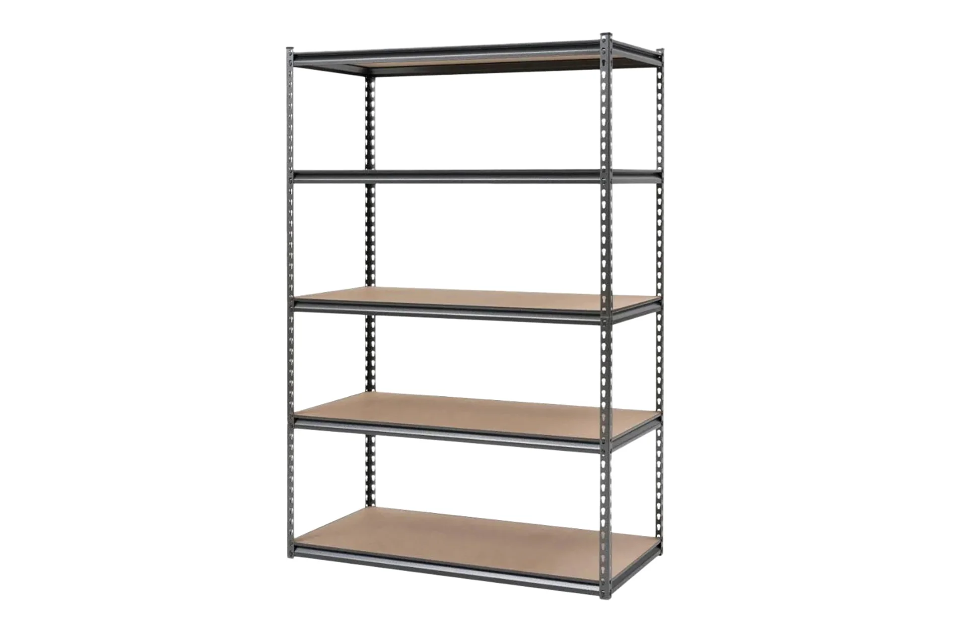 Summit Boltless Rivet Garage Shelving Storage Units with MDF Shelves - Hammertone Grey - Image 4