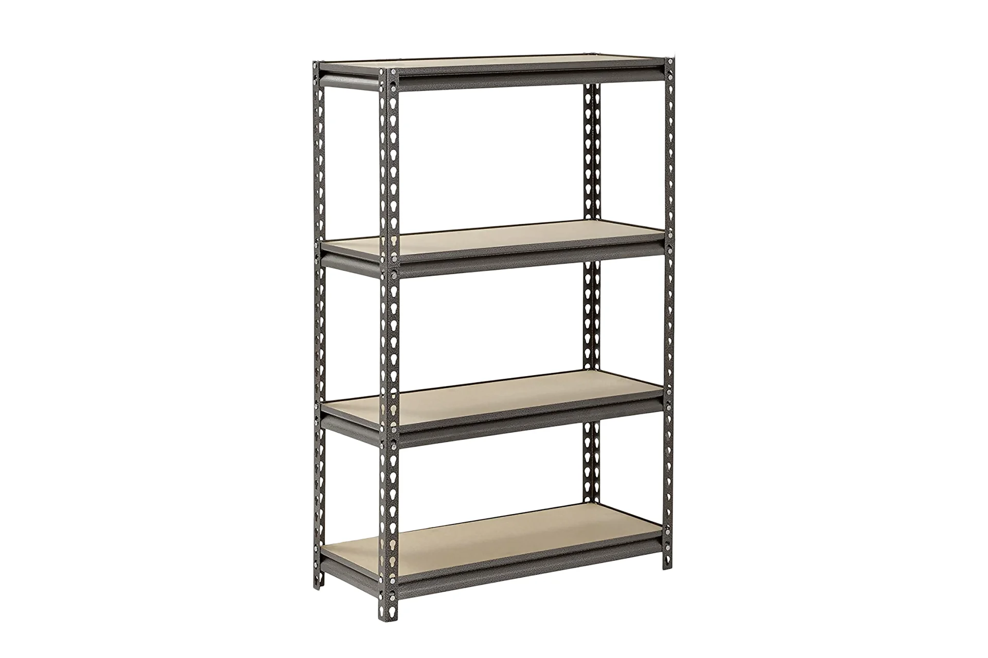 Summit Boltless Rivet Garage Shelving Storage Units with MDF Shelves - Hammertone Grey - Image 5