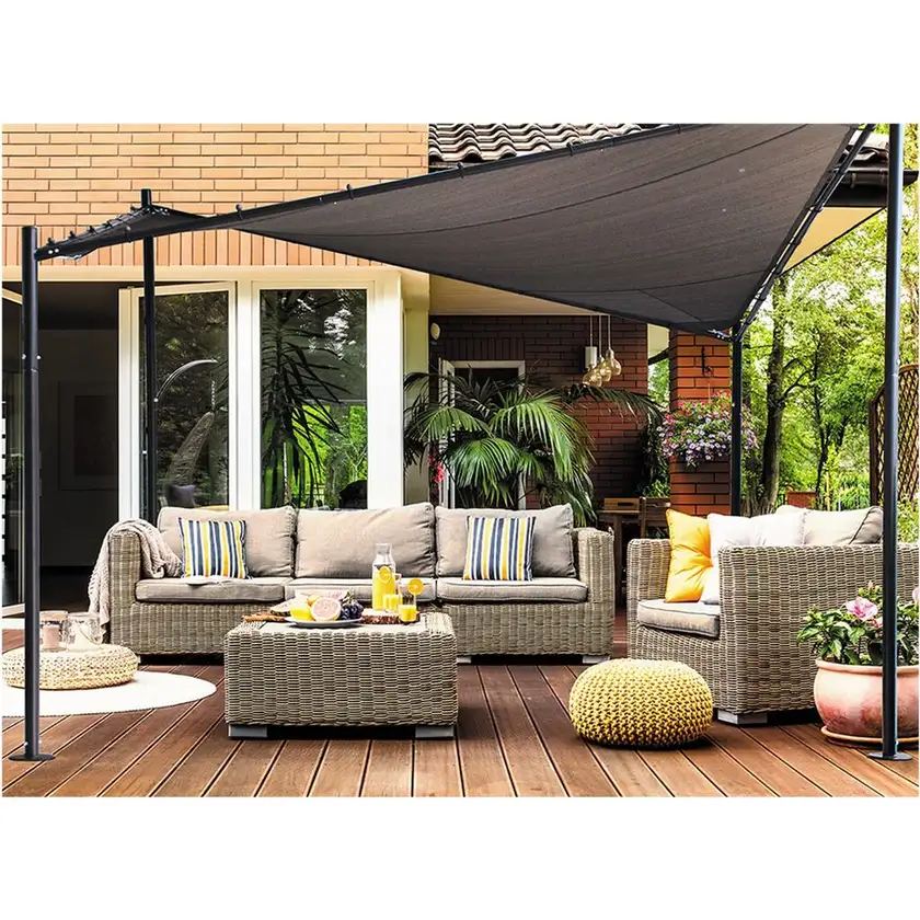 Takasho Four Post Steel Frame Butterfly Shade Gazebo - Image 3