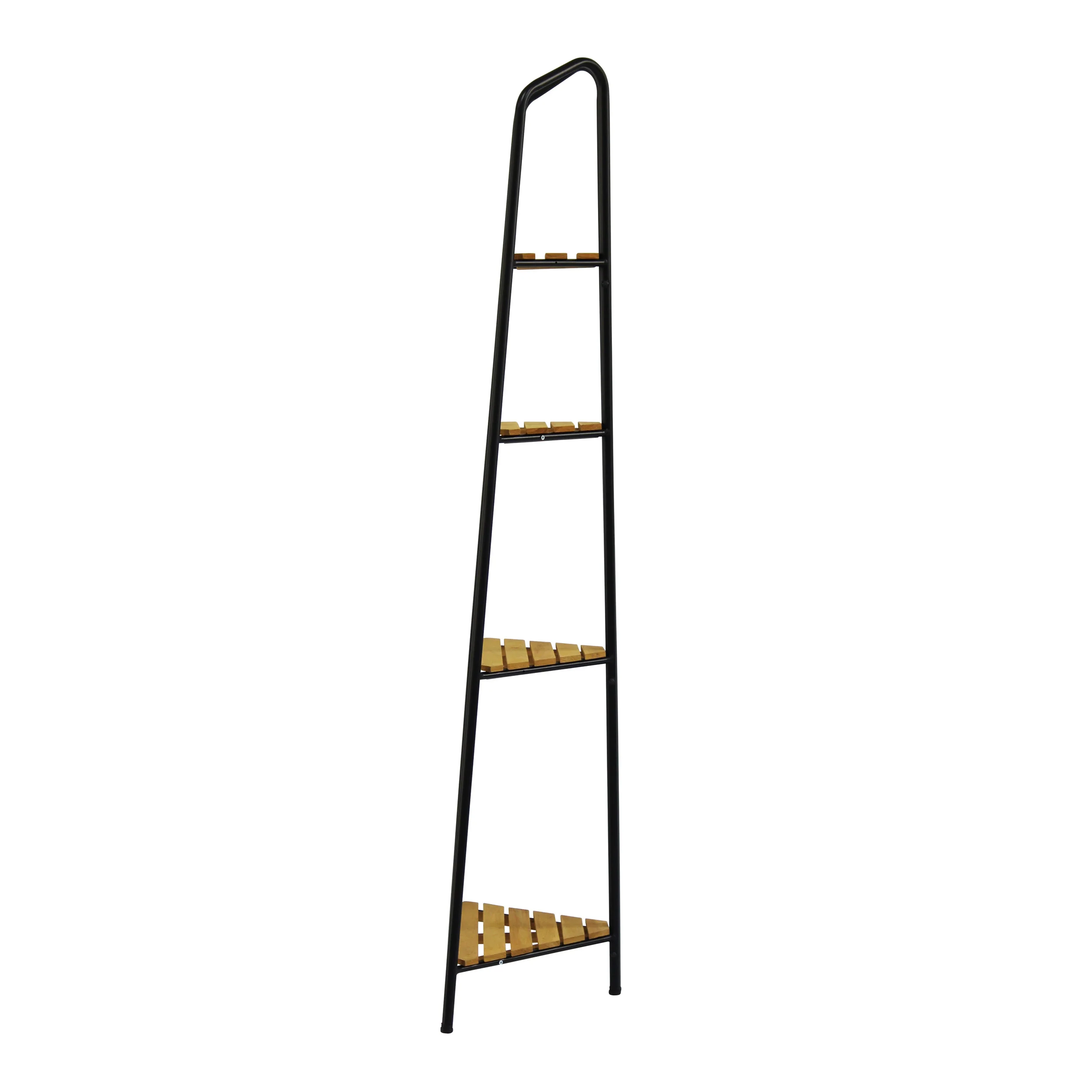 Takasho Moderno Corner Plant Stand 4 Shelf - Black/Natural Timber - Image 3