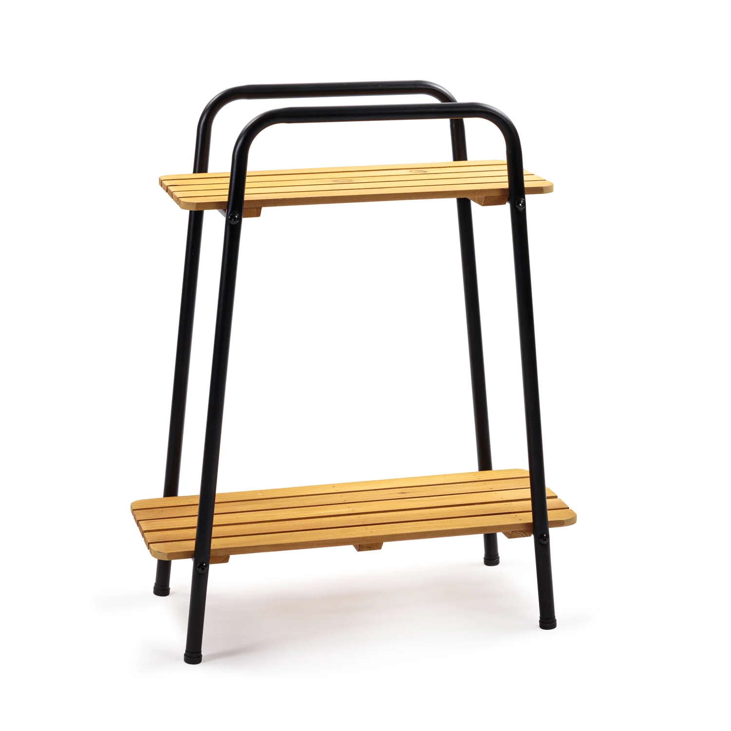 Takasho Moderno Plant Stand 2 Shelf - Black/Natural Timber - Image 3