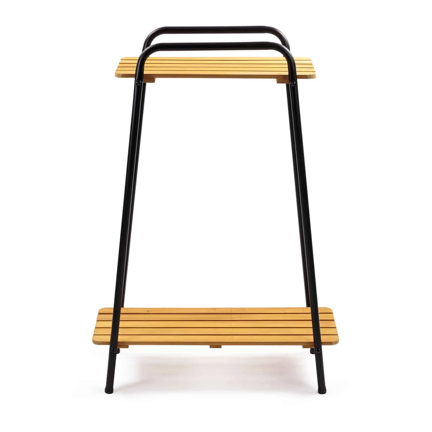 Takasho Moderno Tall Plant Stand 2 Shelf - Black/Natural Timber - Image 2