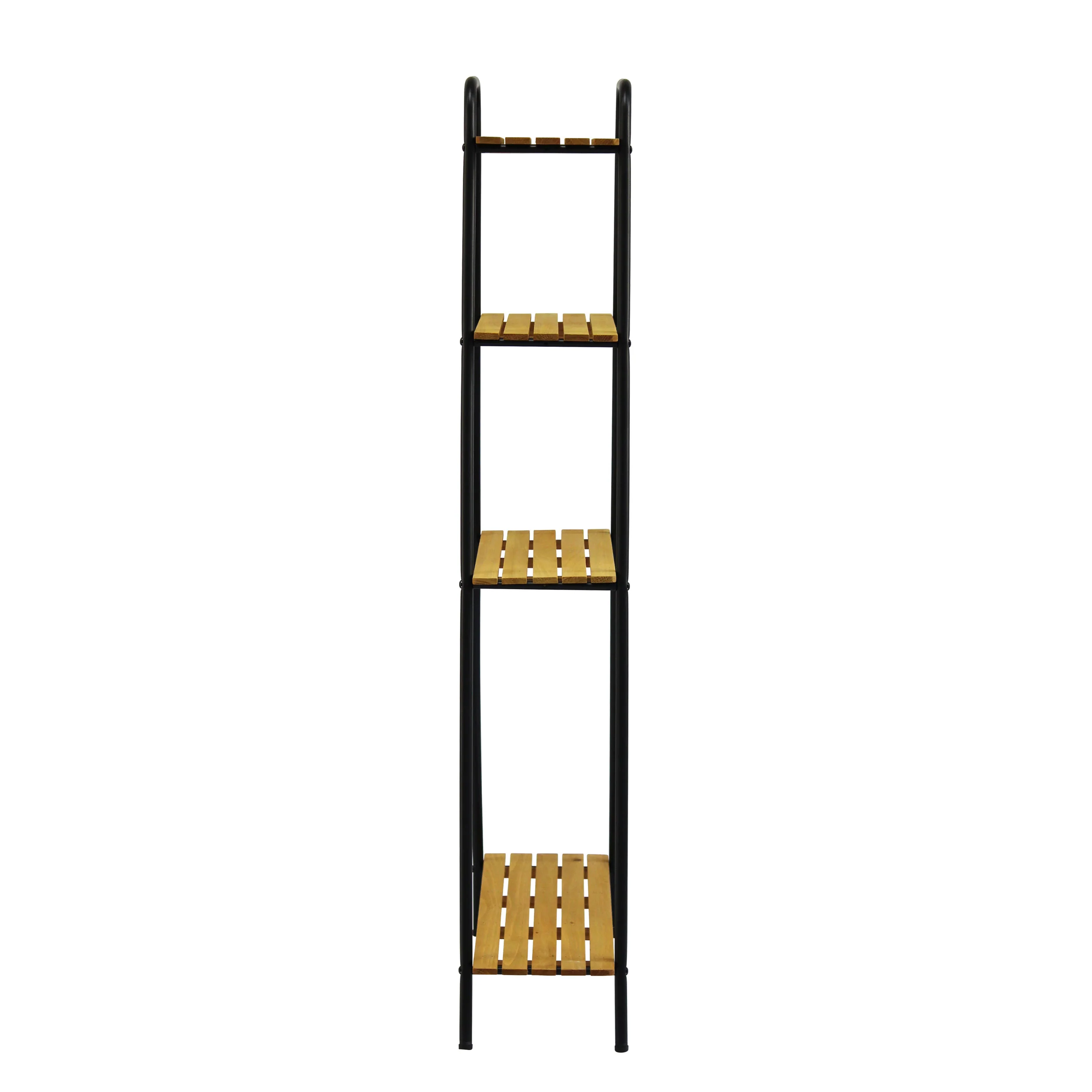 Takasho Moderno Tall Plant Stand 4 Shelf - Black/Natural Timber - Image 3