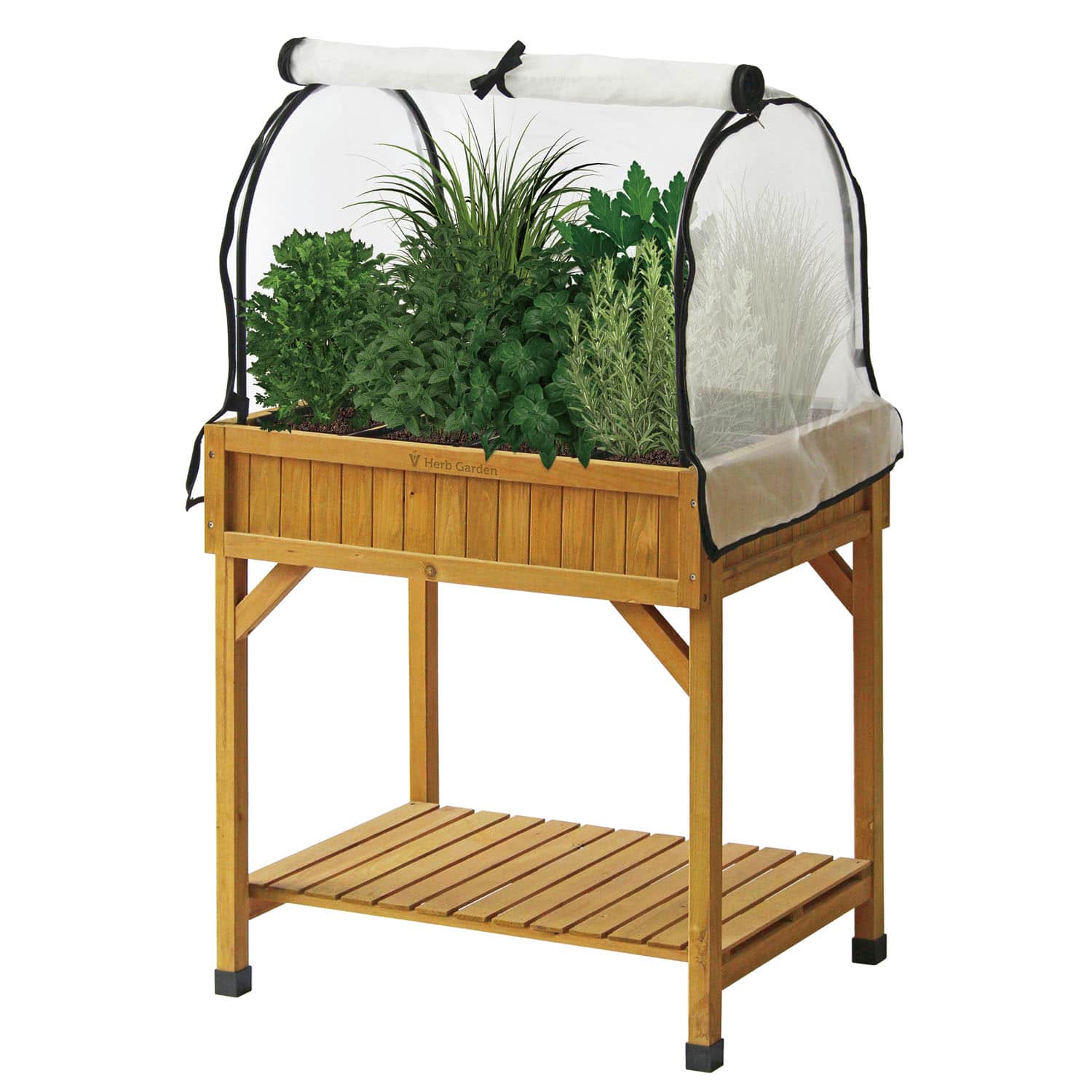 VegTrug 8 Pocket Herb Garden Frame with PE Greenhouse and Micro Mesh Covers - Image 5