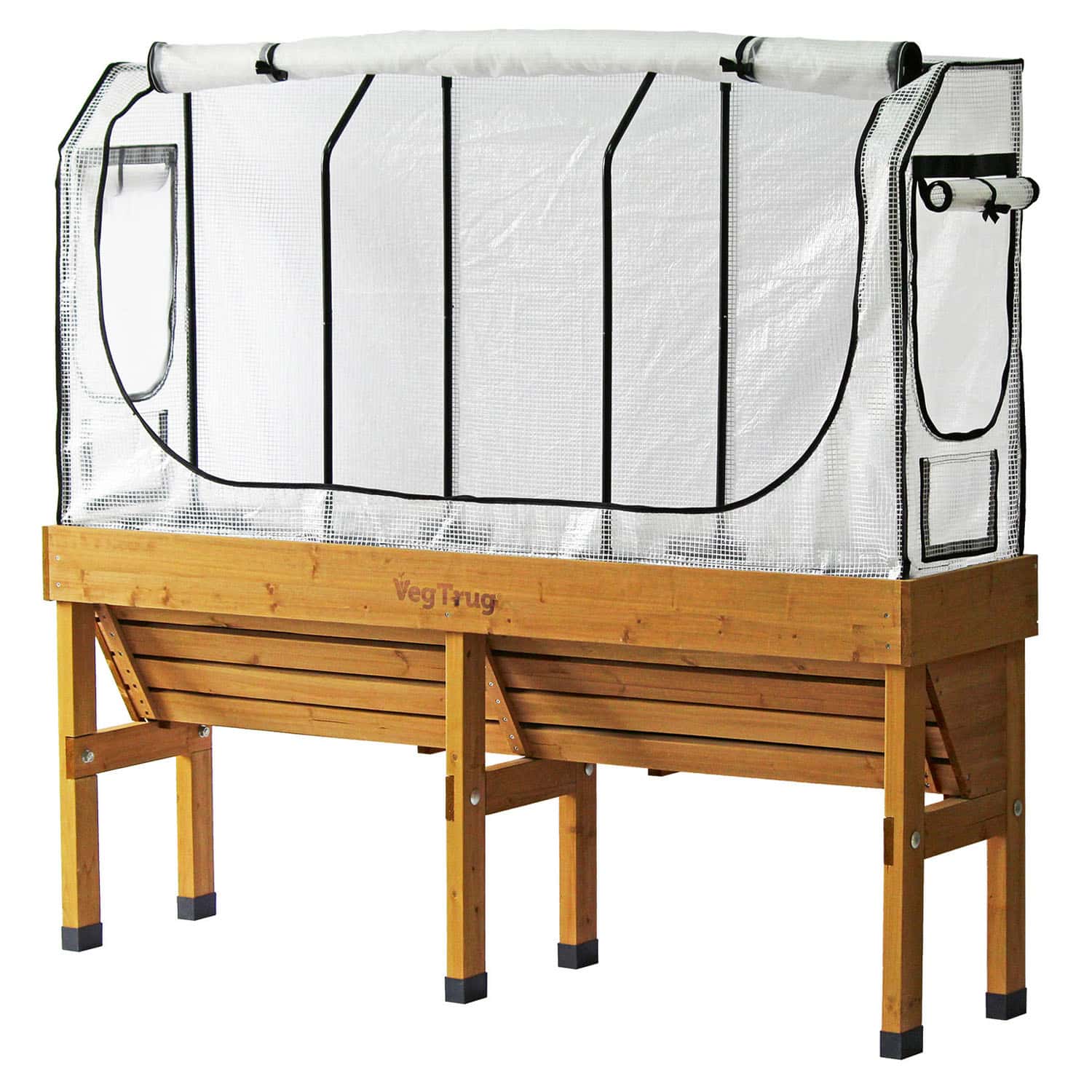 VegTrug 90cm Frame with PE Greenhouse and Shade Covers for Medium 1.8m Wall-hugger - Image 6