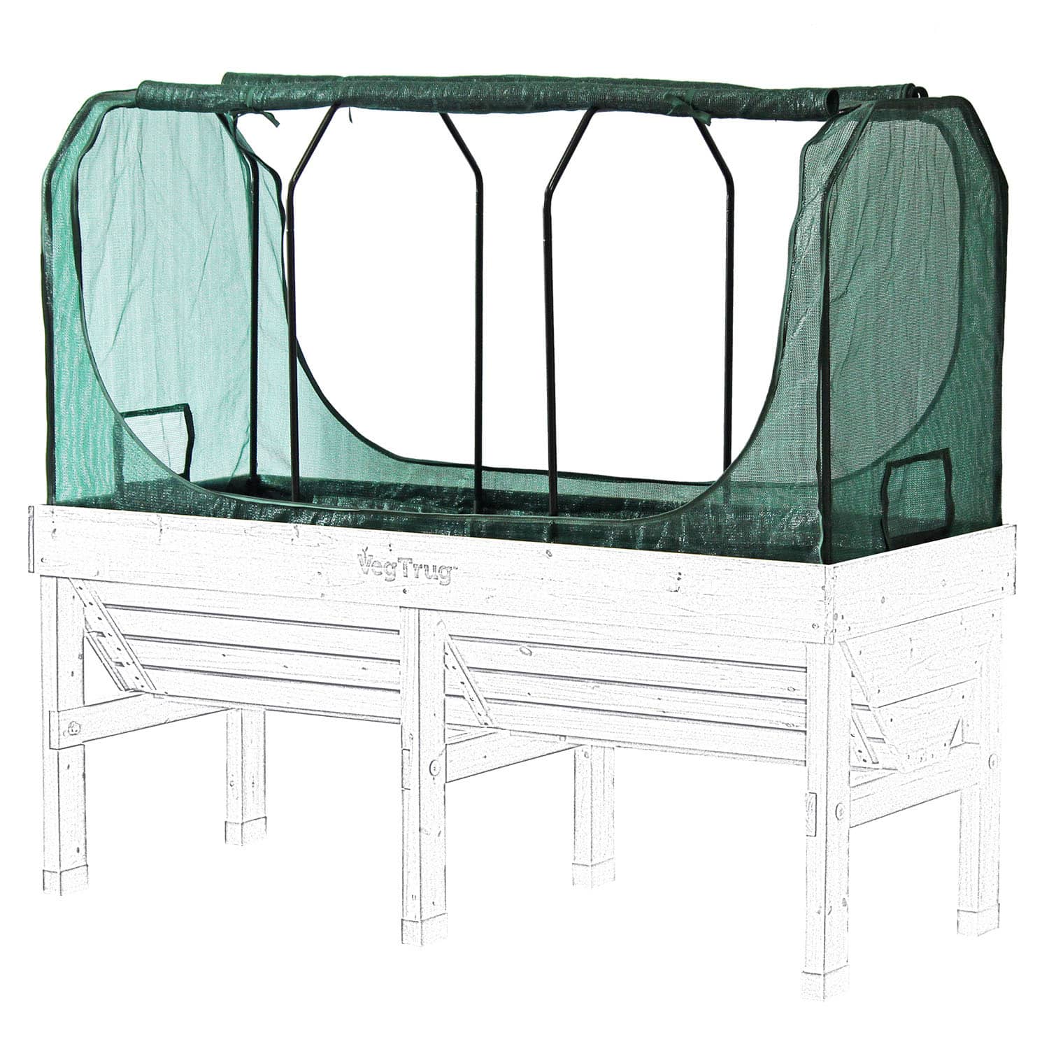 VegTrug 90cm Frame with PE Greenhouse and Shade Covers for Medium 1.8m Classic Planter - Image 10