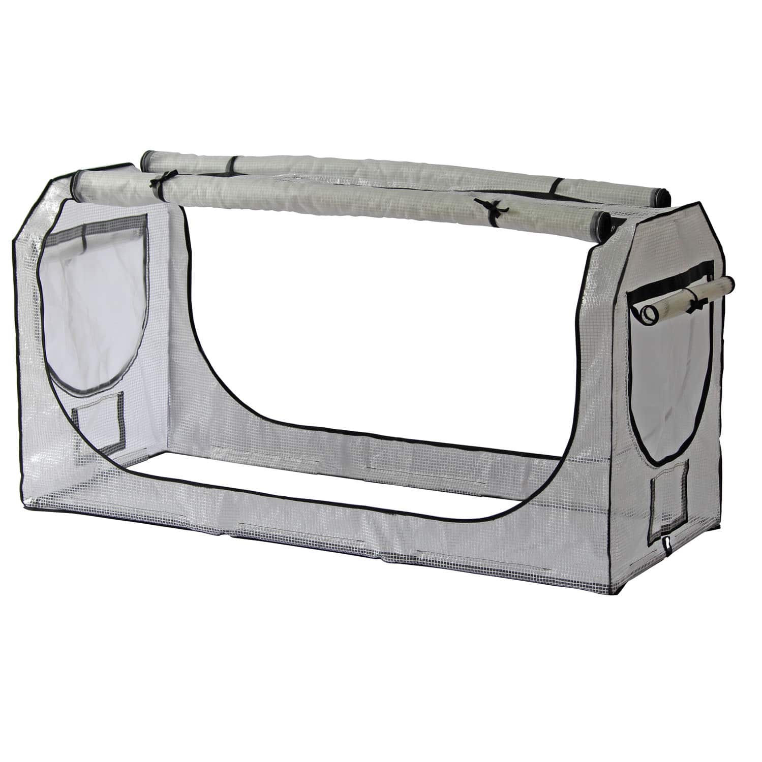 VegTrug 90cm Frame with PE Greenhouse and Shade Covers for Medium 1.8m Classic Planter - Image 4