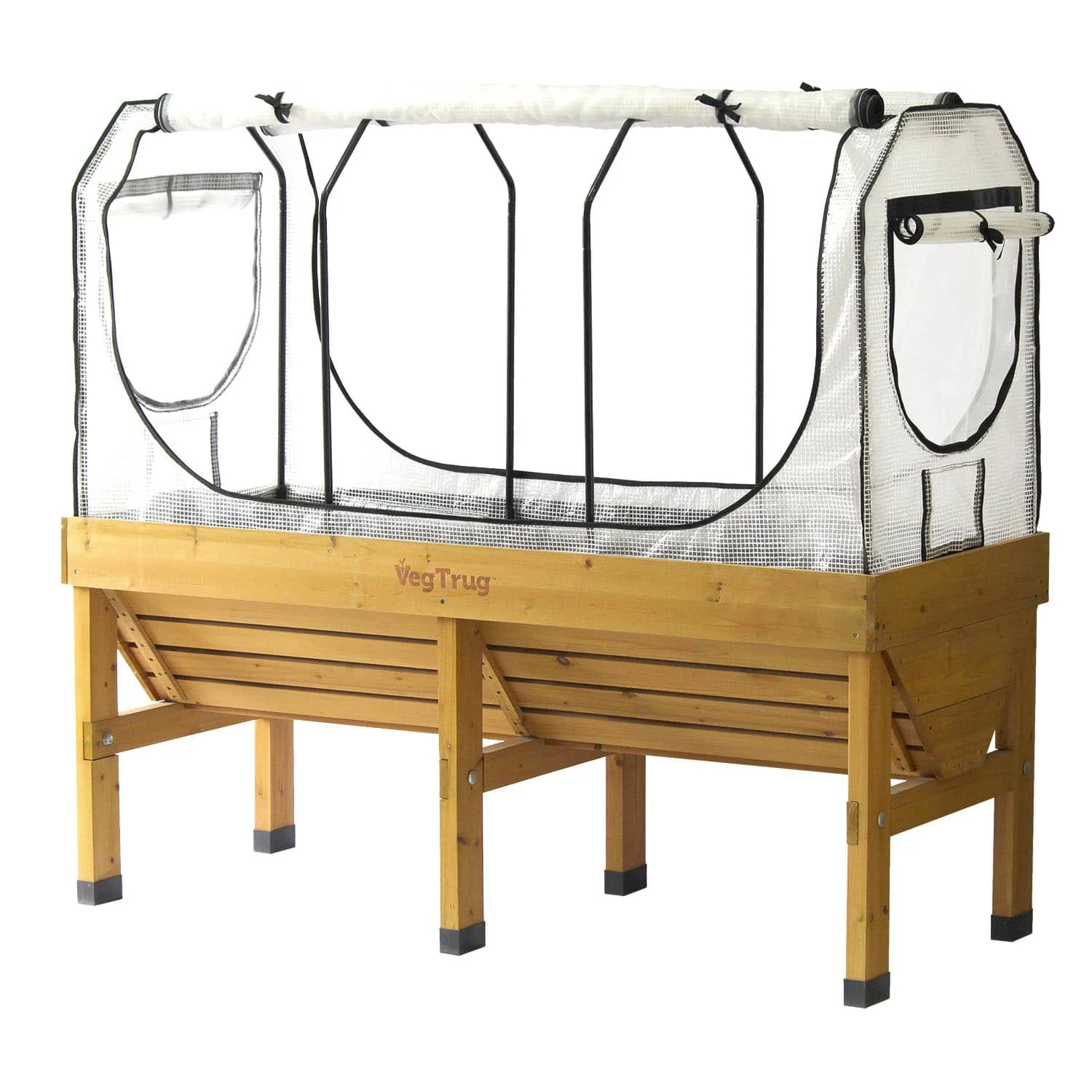 VegTrug 90cm Frame with PE Greenhouse and Shade Covers for Medium 1.8m Classic Planter - Image 7