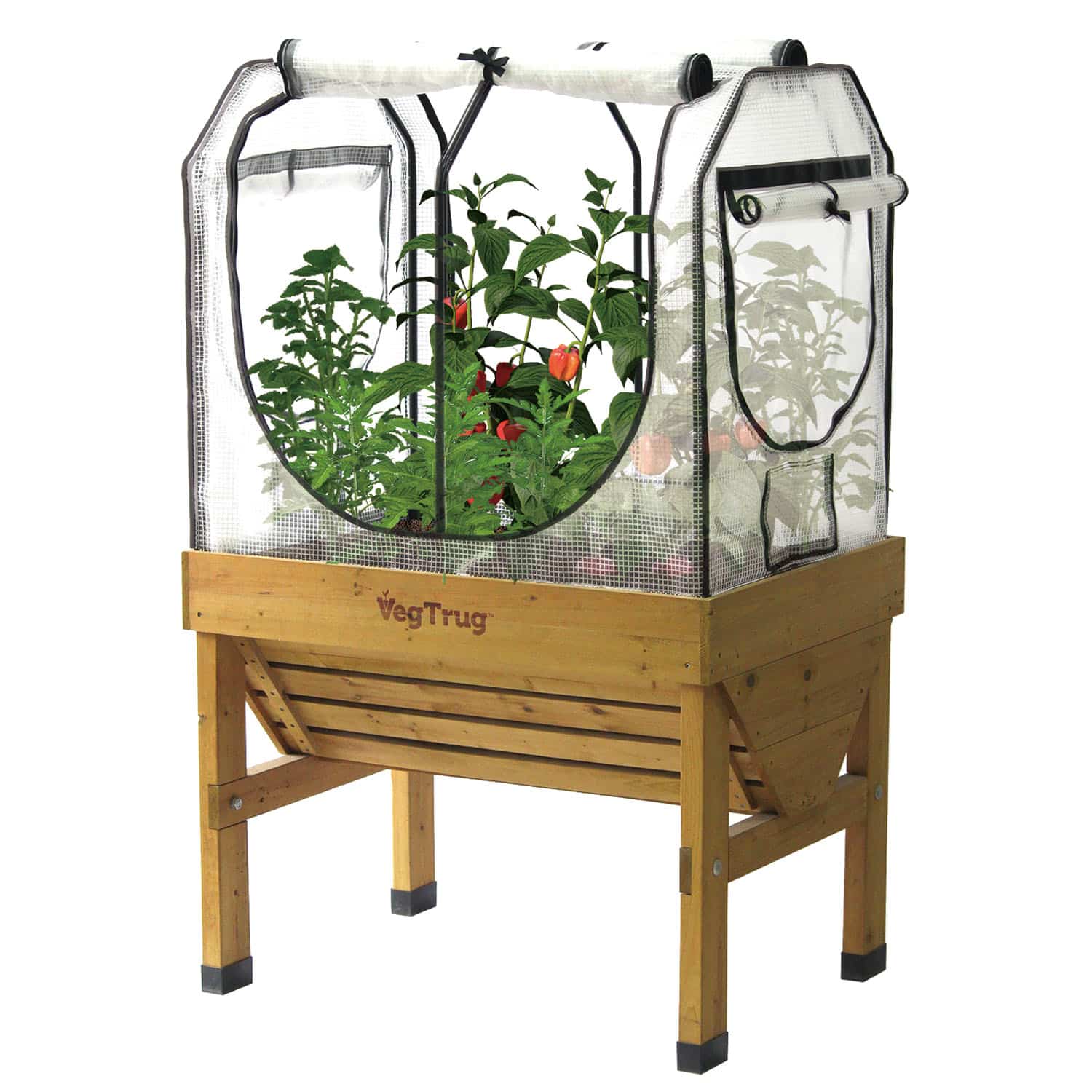 VegTrug 90cm Frame with PE Greenhouse and Shade Covers for Small 1m Classic Planter - Image 6