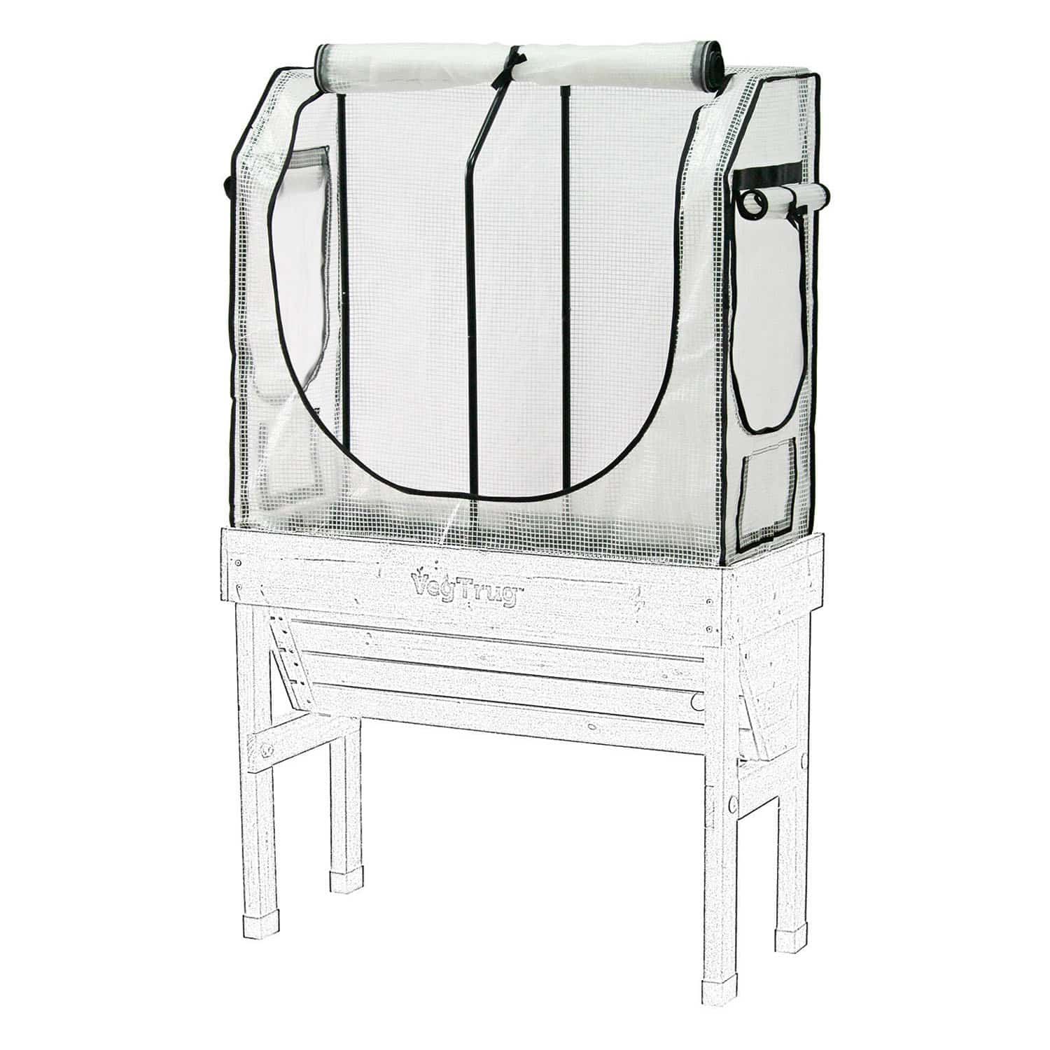 VegTrug 90cm Frame with PE Greenhouse and Shade Covers for Small 1m Wall-hugger - Image 10