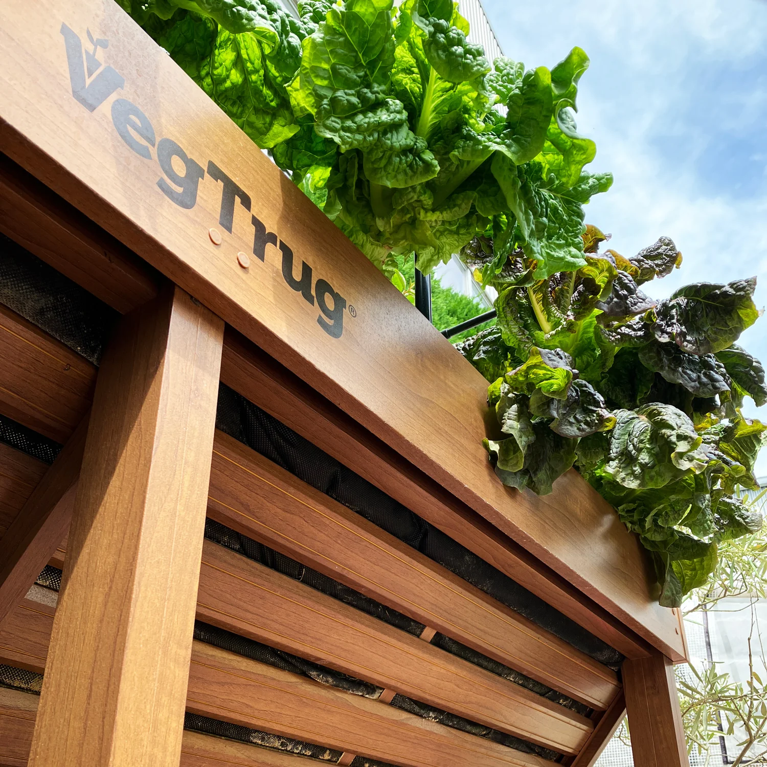 VegTrug Aluminium Raised Planter Medium 1.8m - Natural Wood Effect - Image 4