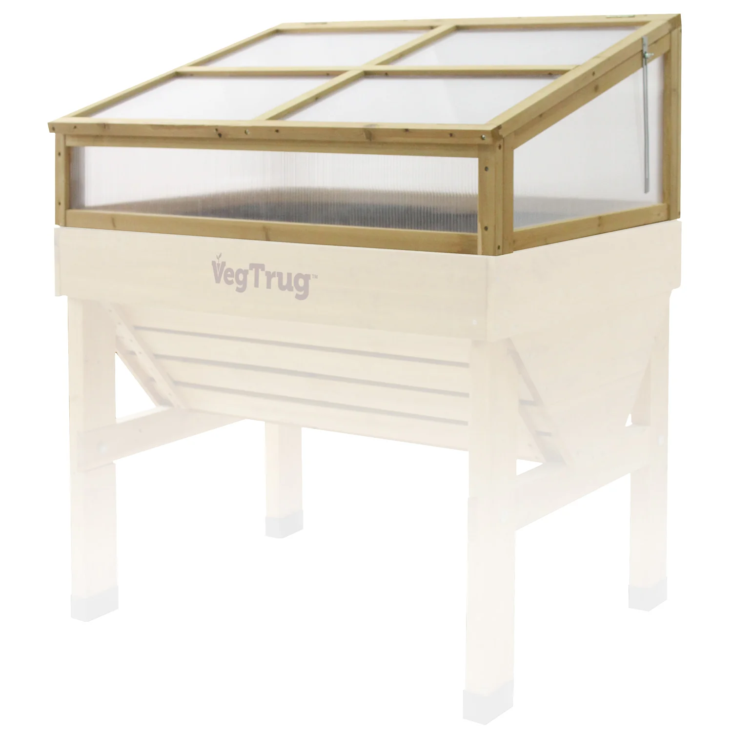 VegTrug Cold Frame for Small 1m Classic Wooden Raised Planter - Natural - Image 2