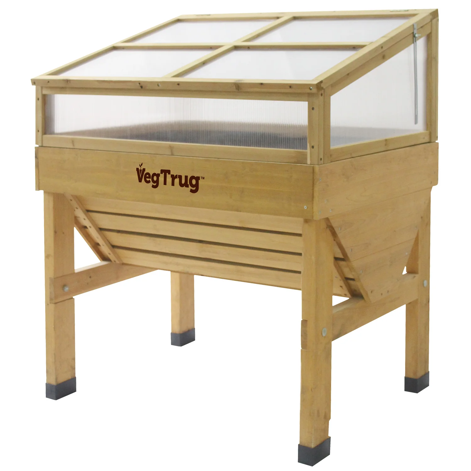 VegTrug Cold Frame for Small 1m Classic Wooden Raised Planter - Natural - Image 4