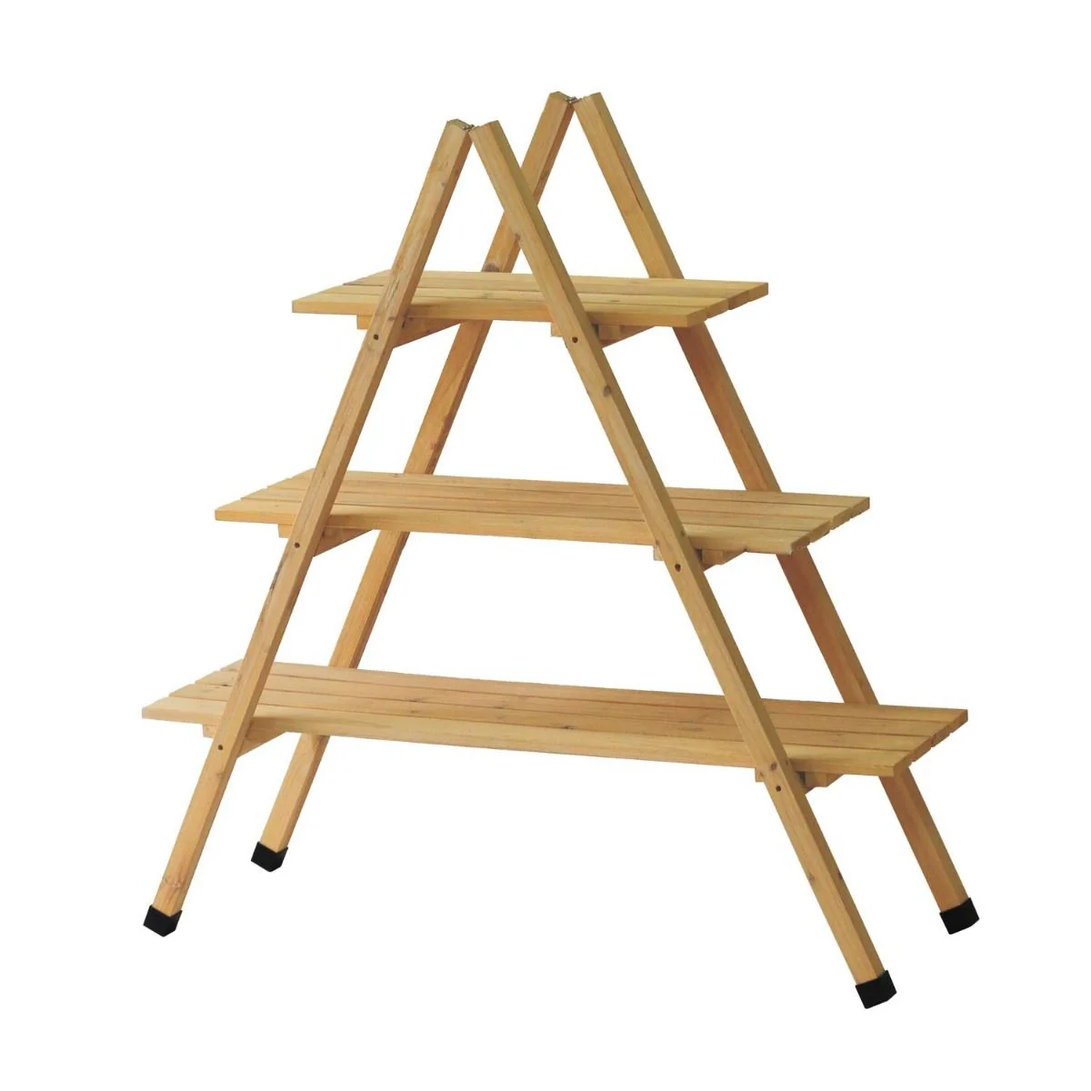 VegTrug Timber A Frame Plant Stand Storage Shelf 3 Tier - Natural