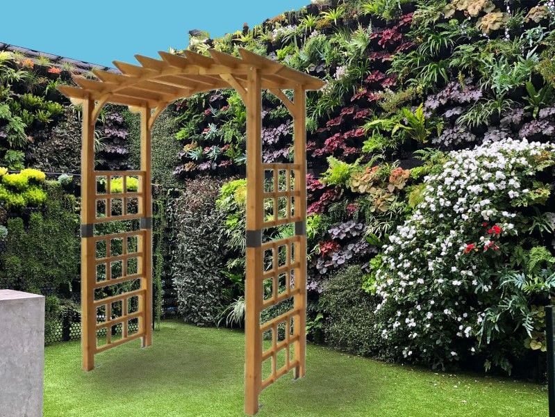 VegTrug Timber Garden Arch Ardleigh 1830 x 1100 x 2240mm Natural - Image 2