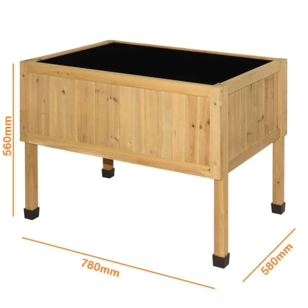 VegTrug Timber Low Raised Planter 780 x 580 x 560mm - Natural - Image 2