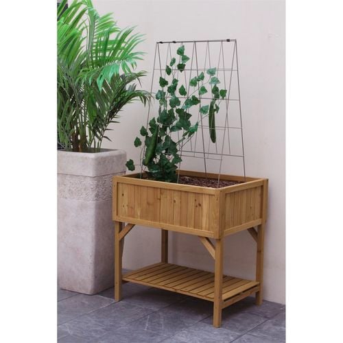 VegTrug Timber Raised Garden Planter 780 x 580 x 800mm - Natural - Image 3