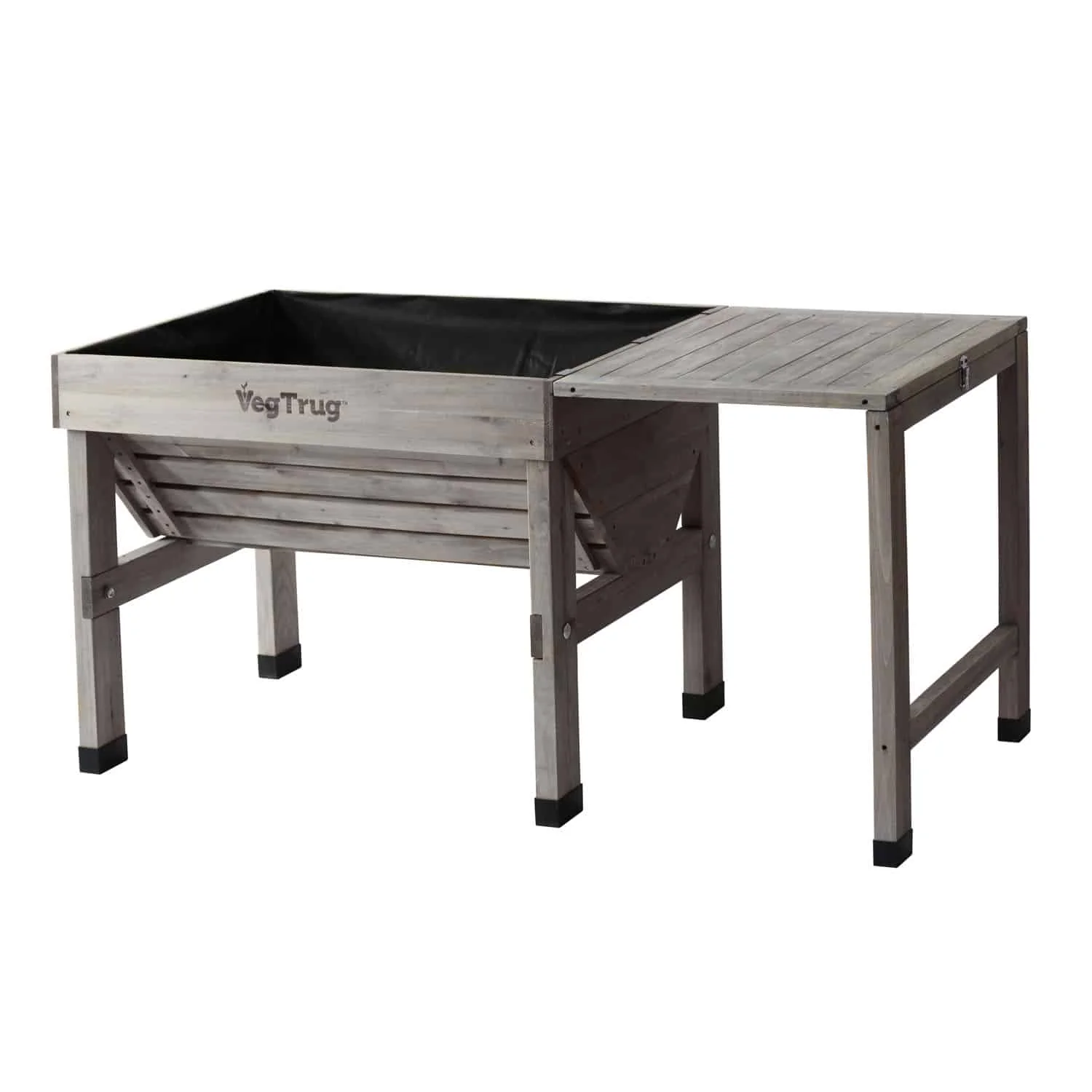 VegTrug Timber Side Table for Classic Planter - Grey Wash - Image 2