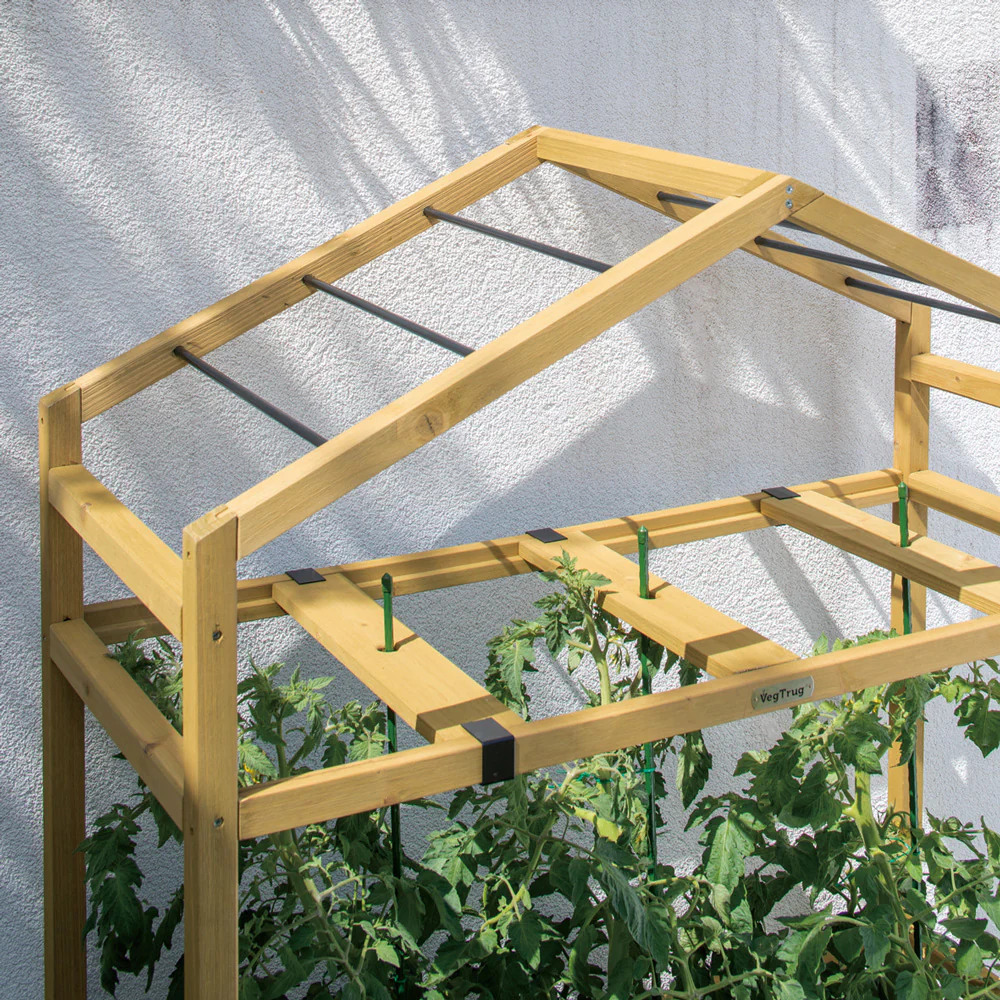 VegTrug Timber Tomato Plant Nursery with PE Greenhouse - Natural - Image 4