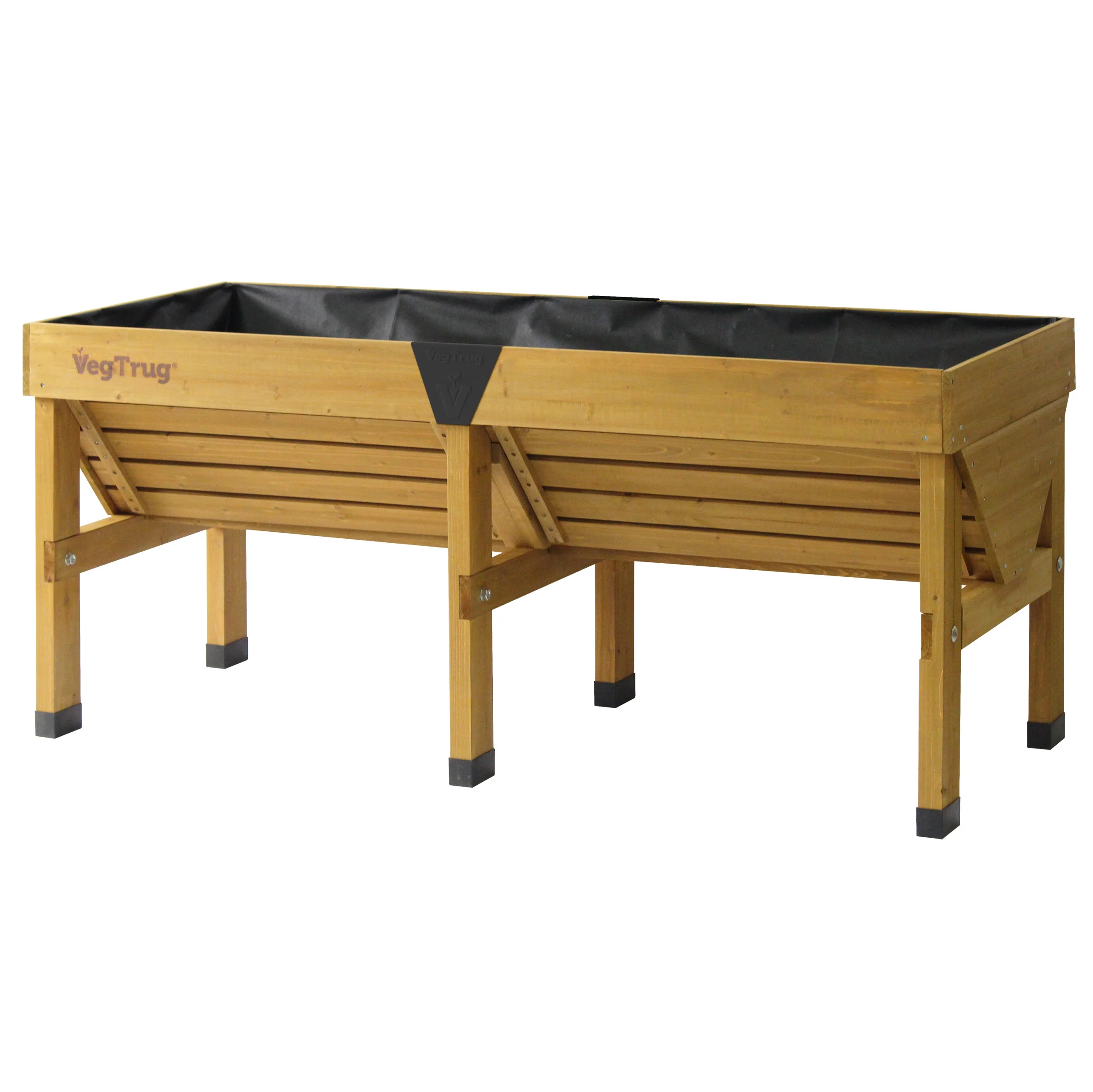VegTrug Wooden Raised Planter Medium - Natural - Image 4