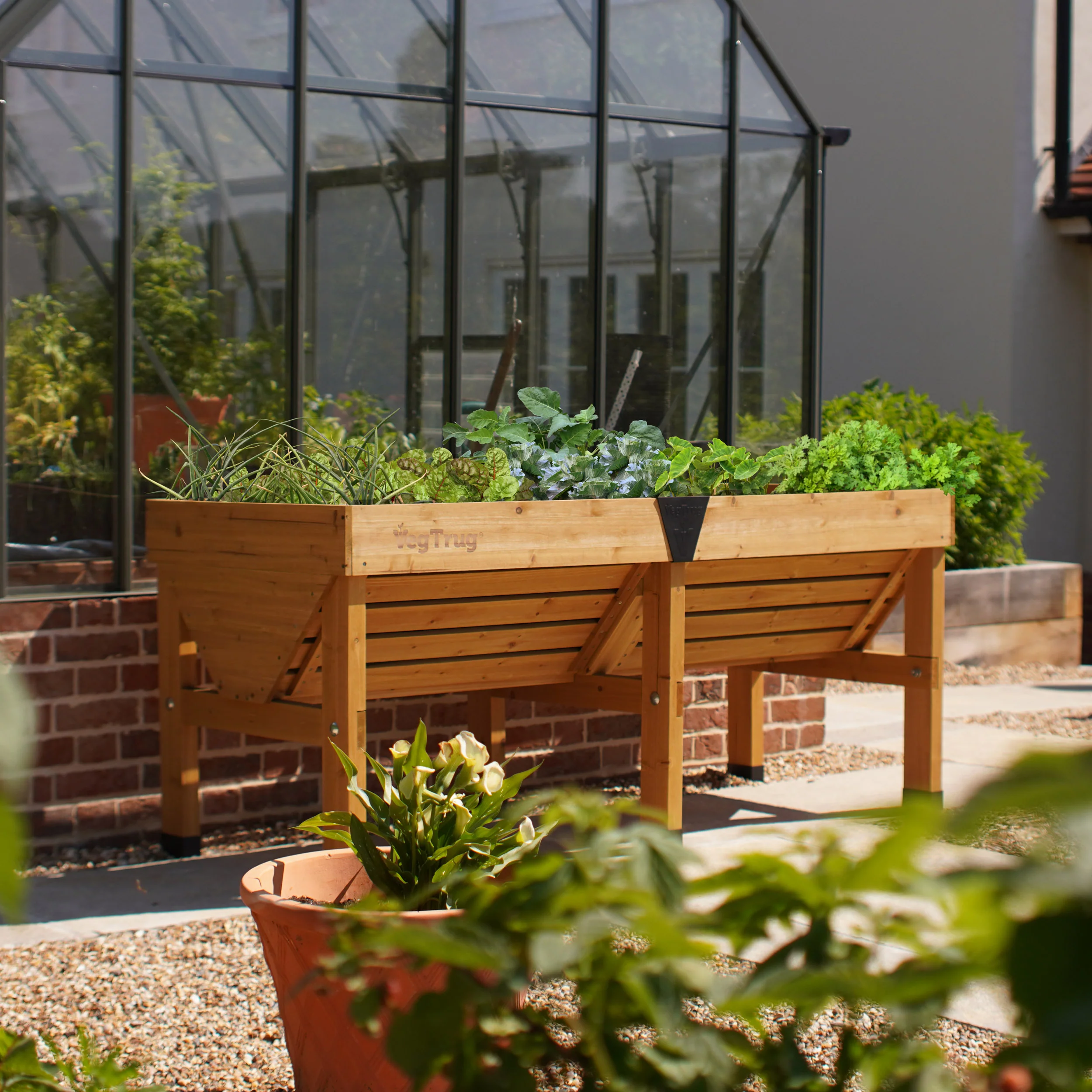 VegTrug Wooden Raised Planter Medium - Natural - Image 9