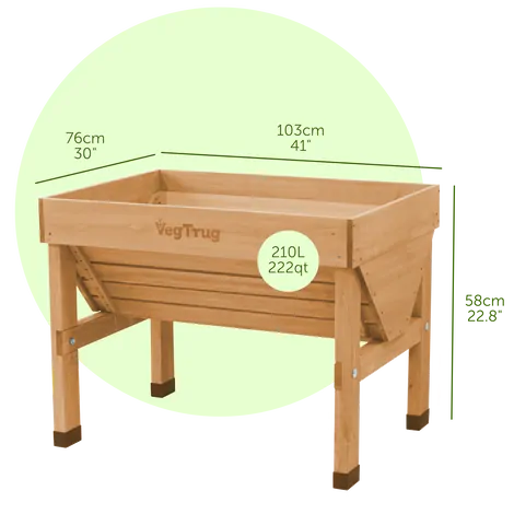 VegTrug Wooden Raised Planter Small - Natural - Image 4