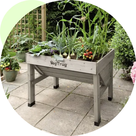 VegTrug Wooden Raised Planter Small - Grey Wash - Image 3